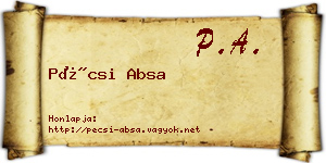 Pécsi Absa névjegykártya